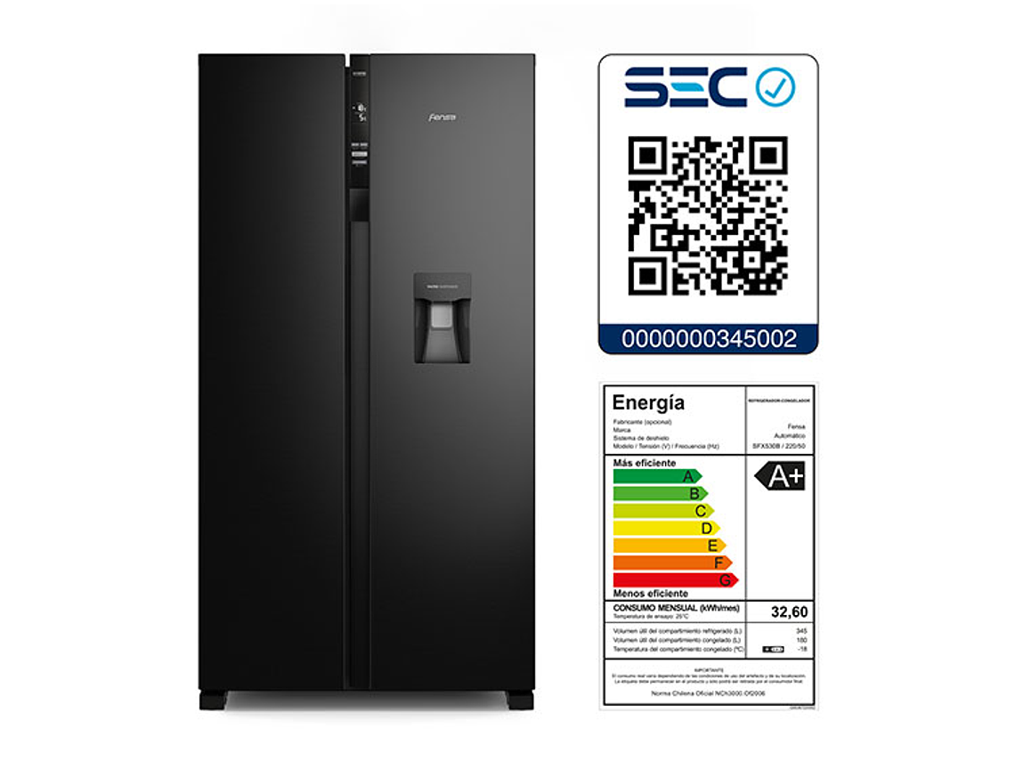 REFRIGERADOR FENSA SIDE BY SIDE NO FROST 525 L SFX530B 9