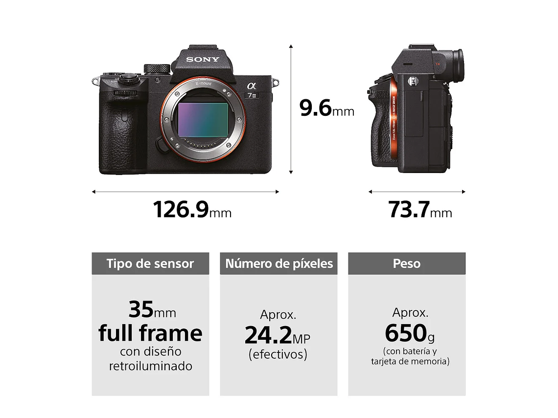 CÁMARA MIRRORLESS ILCE-7M3 CON SENSOR FULLFRAME 2