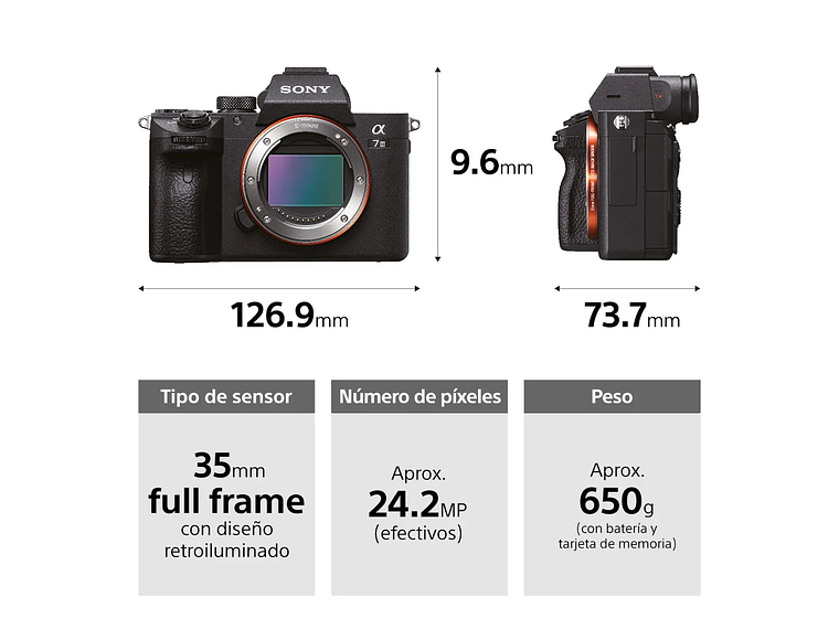 CÁMARA MIRRORLESS ILCE-7M3 CON SENSOR FULLFRAME 2