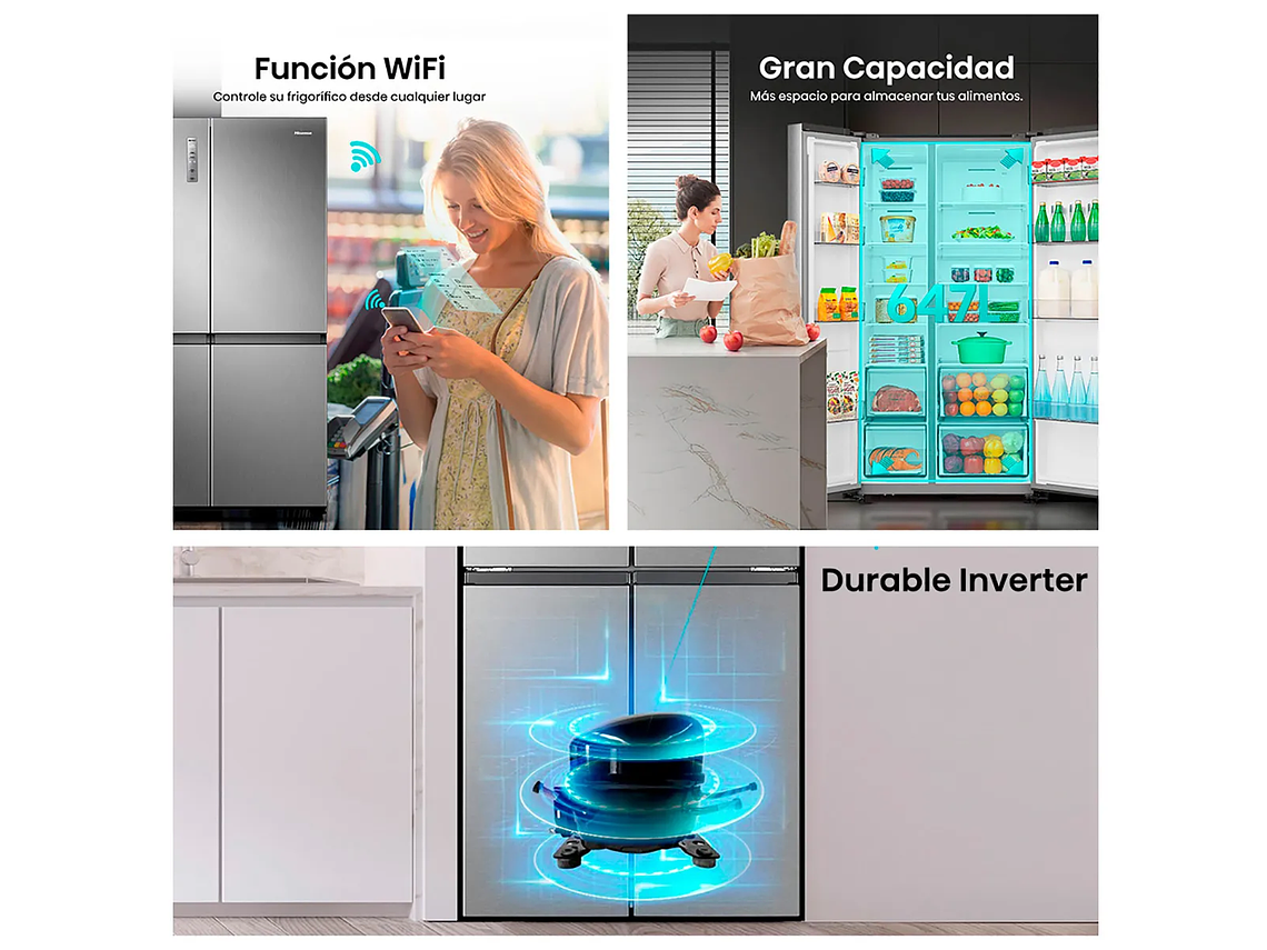 REFRIGERADOR HISENSE SIDE BY SIDE NO FROST 635 L RS820NV 5