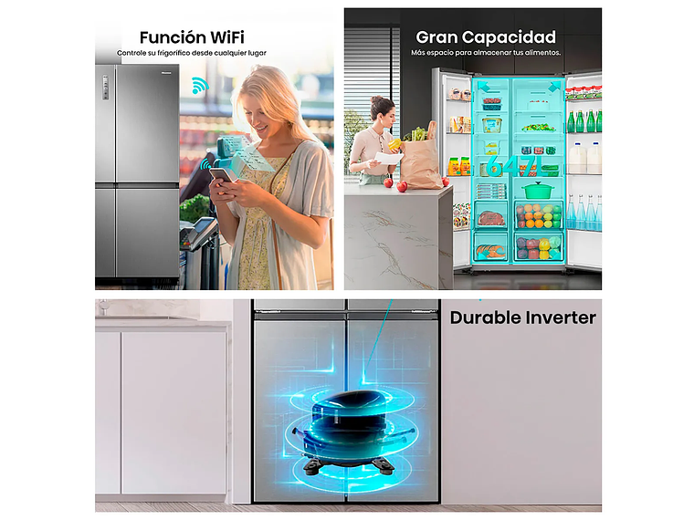 REFRIGERADOR HISENSE SIDE BY SIDE NO FROST 635 L RS820NV 5