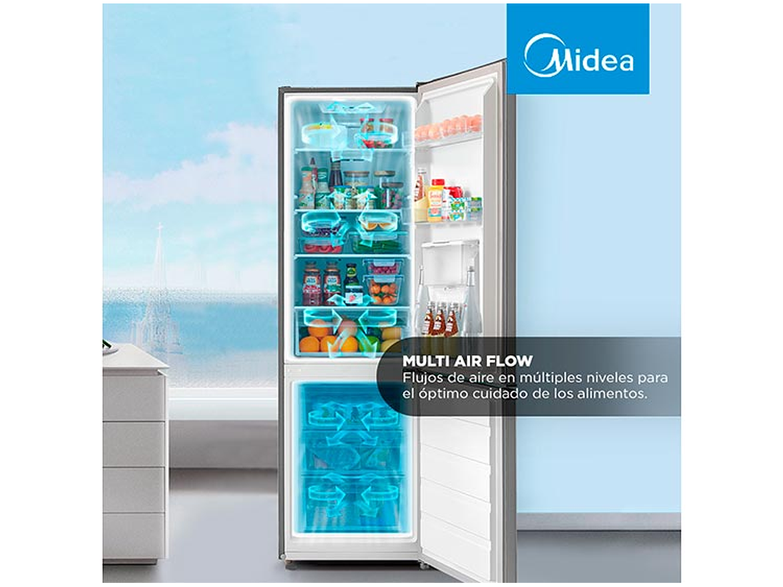 REFRIGERADOR MIDEA BOTTOM FREEZER NO FROST 262 L BTM MDRB380FGE50 4