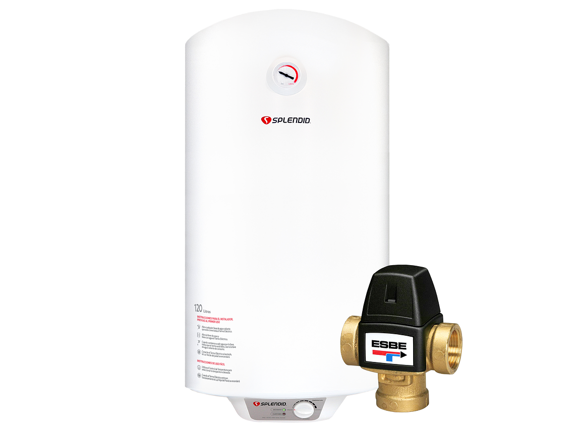 PACK TERMO ELÉCTRICO 120L MURAL + VÁLVULA MEZCLADORA 3/4 1