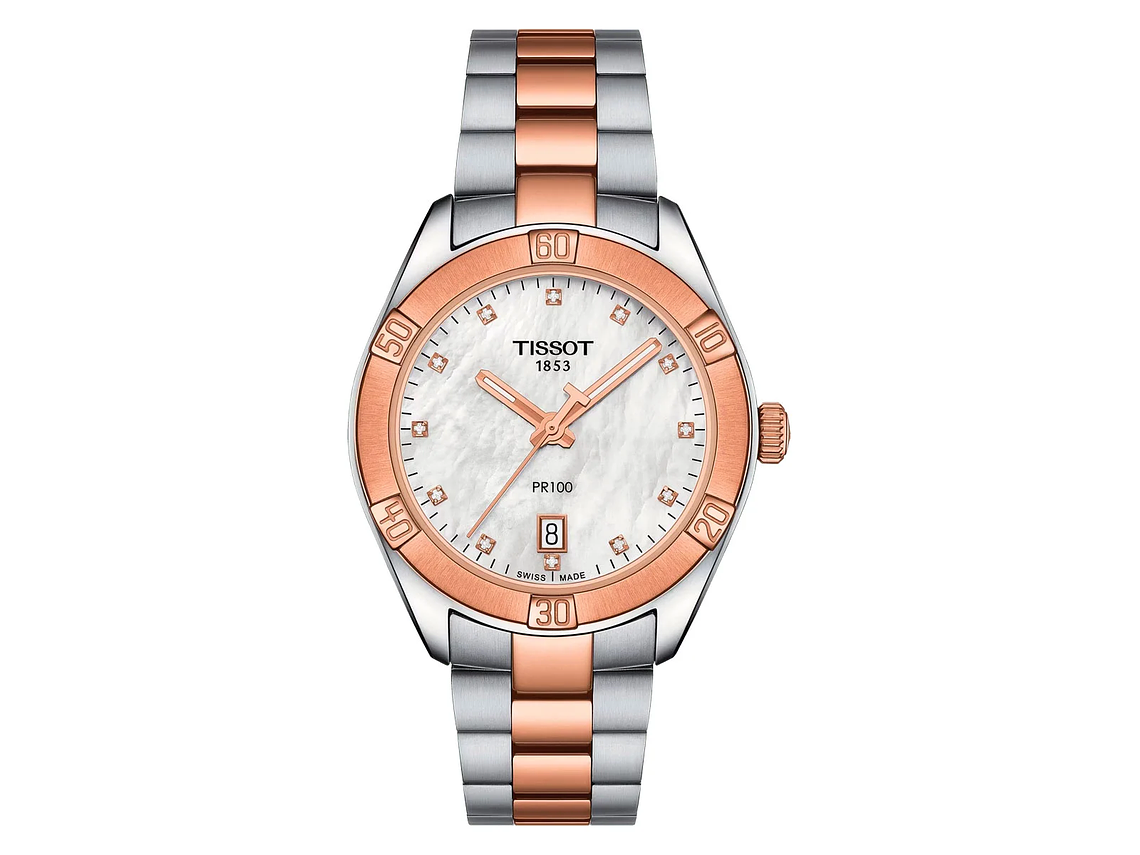 RELOJ TISSOT MUJER PR 100 SPORT CHIC ORO ROSA 1