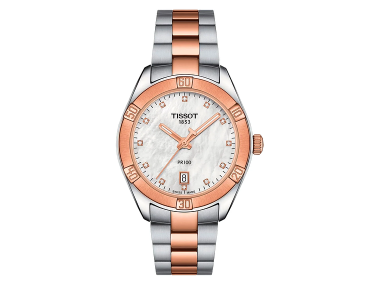 RELOJ TISSOT MUJER PR 100 SPORT CHIC ORO ROSA 1