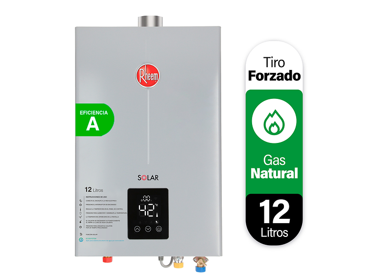 CALEFONT 12 LITROS GAS NATURAL TIRO FORZADO RHEEM 3