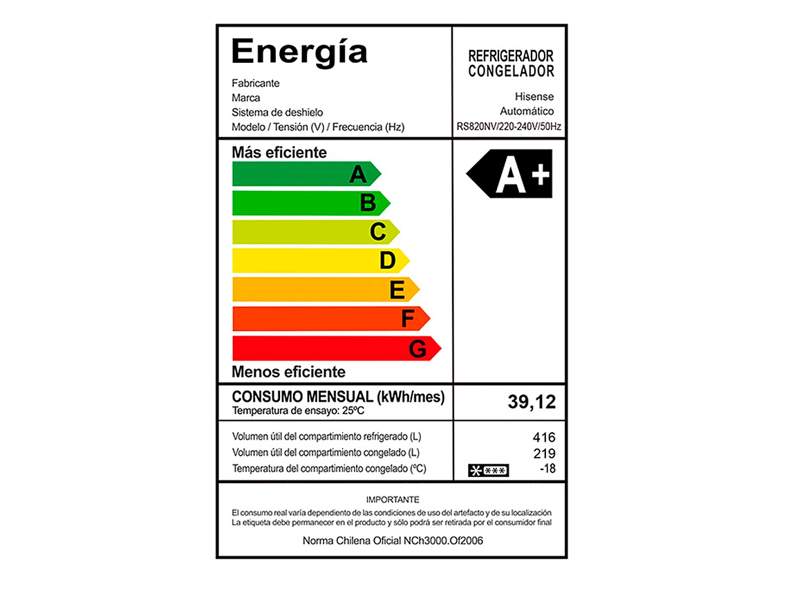 REFRIGERADOR HISENSE SIDE BY SIDE NO FROST 635 L RS820NV 8