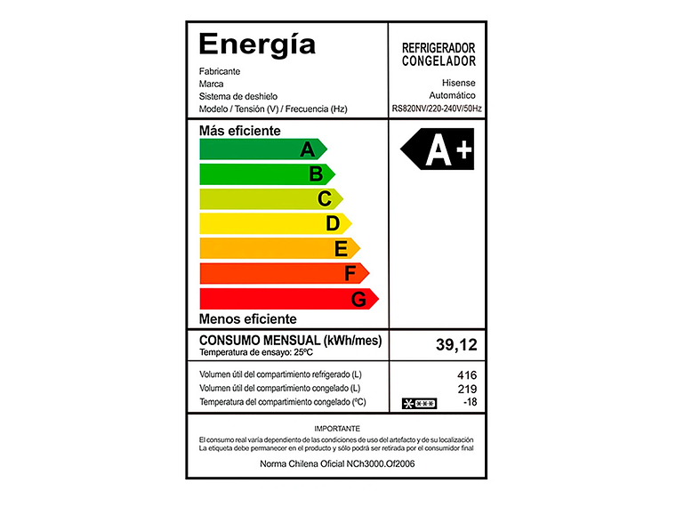 REFRIGERADOR HISENSE SIDE BY SIDE NO FROST 635 L RS820NV 8
