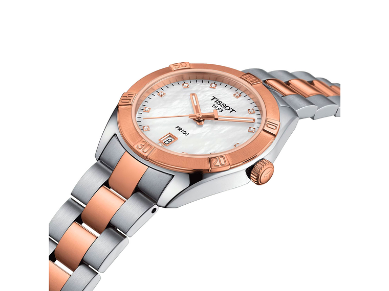 RELOJ TISSOT MUJER PR 100 SPORT CHIC ORO ROSA 2