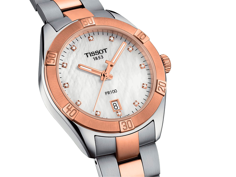 RELOJ TISSOT MUJER PR 100 SPORT CHIC ORO ROSA 3