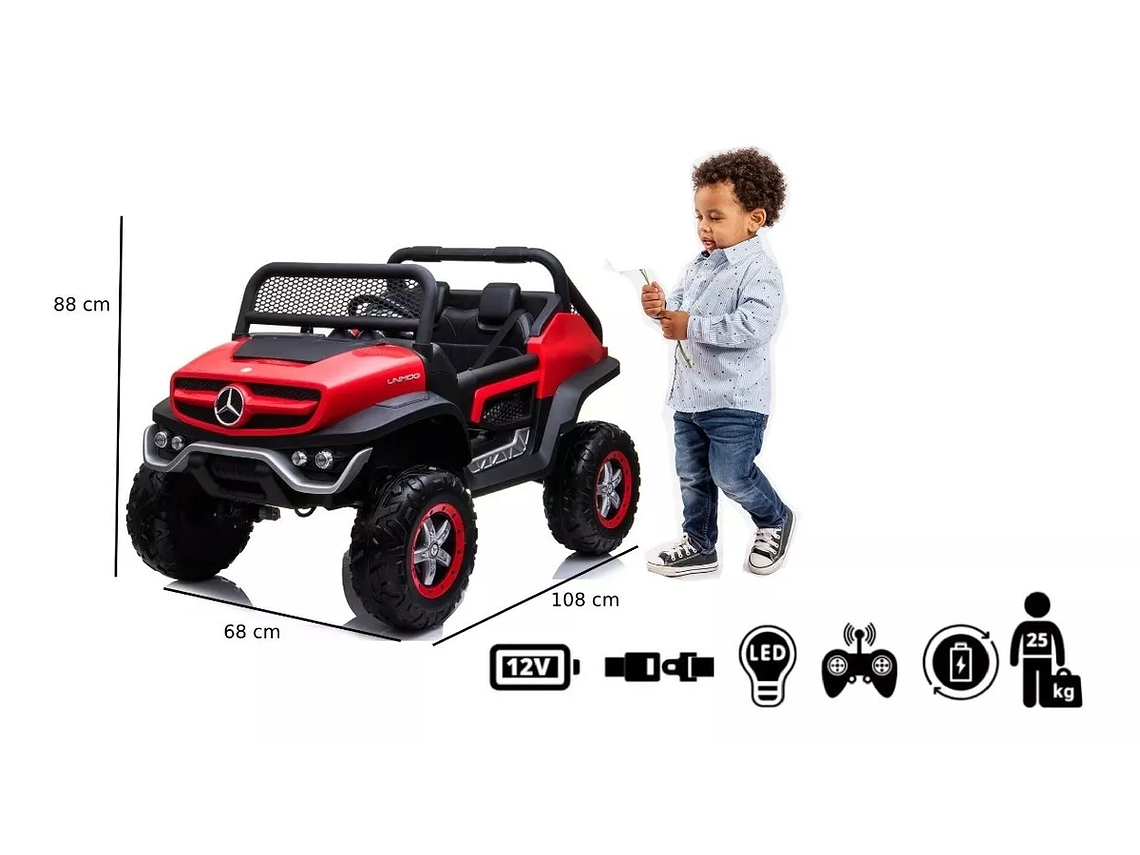 AUTO BATERÍA MERCEDES UNIMOG 4 MOTORES - KIDSCOOL - UNIMOG-BL 3