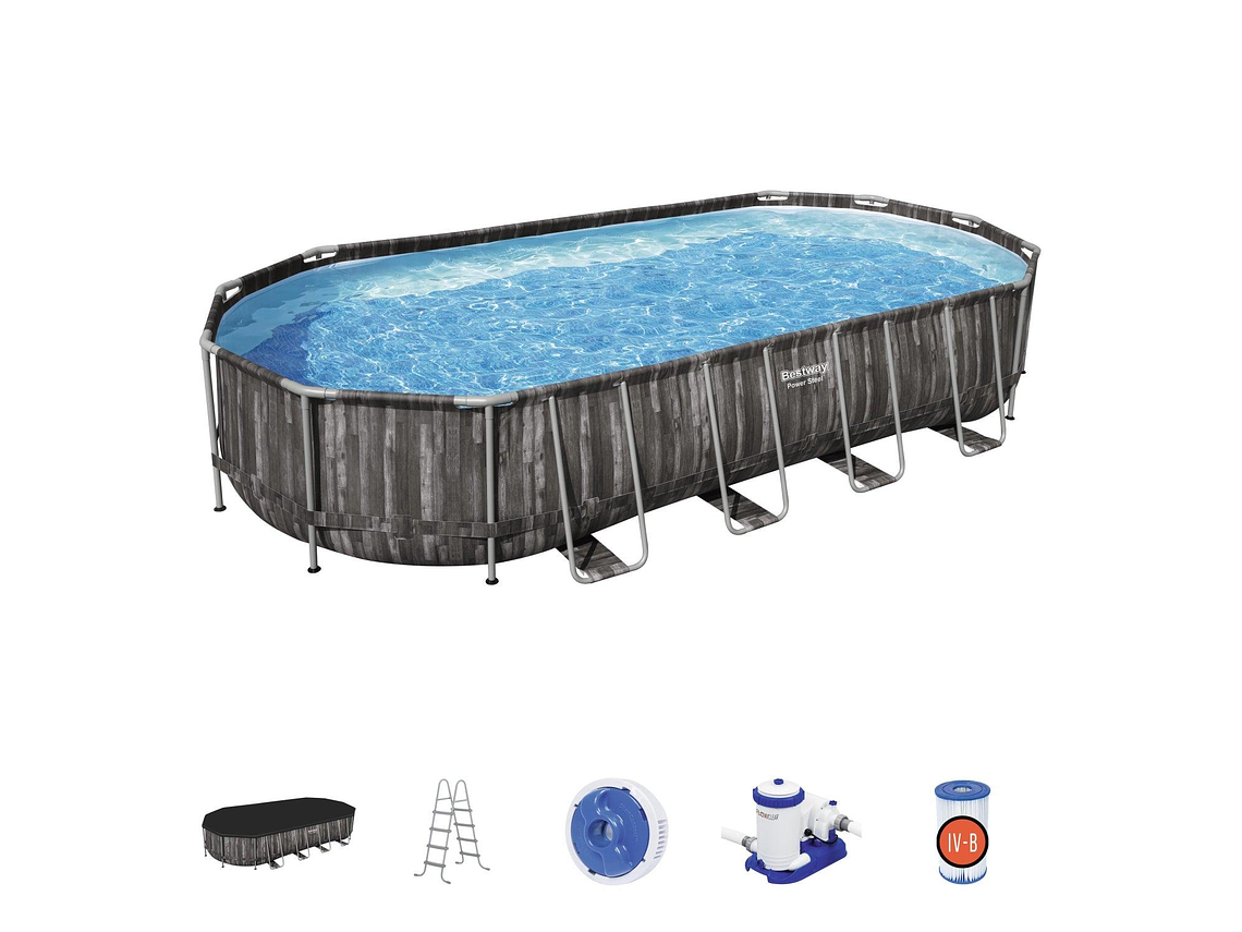 PISCINA BESTWAY OVALADA FILTRO+ACCESORIOS 7.32MX3.66MX1.22M 3
