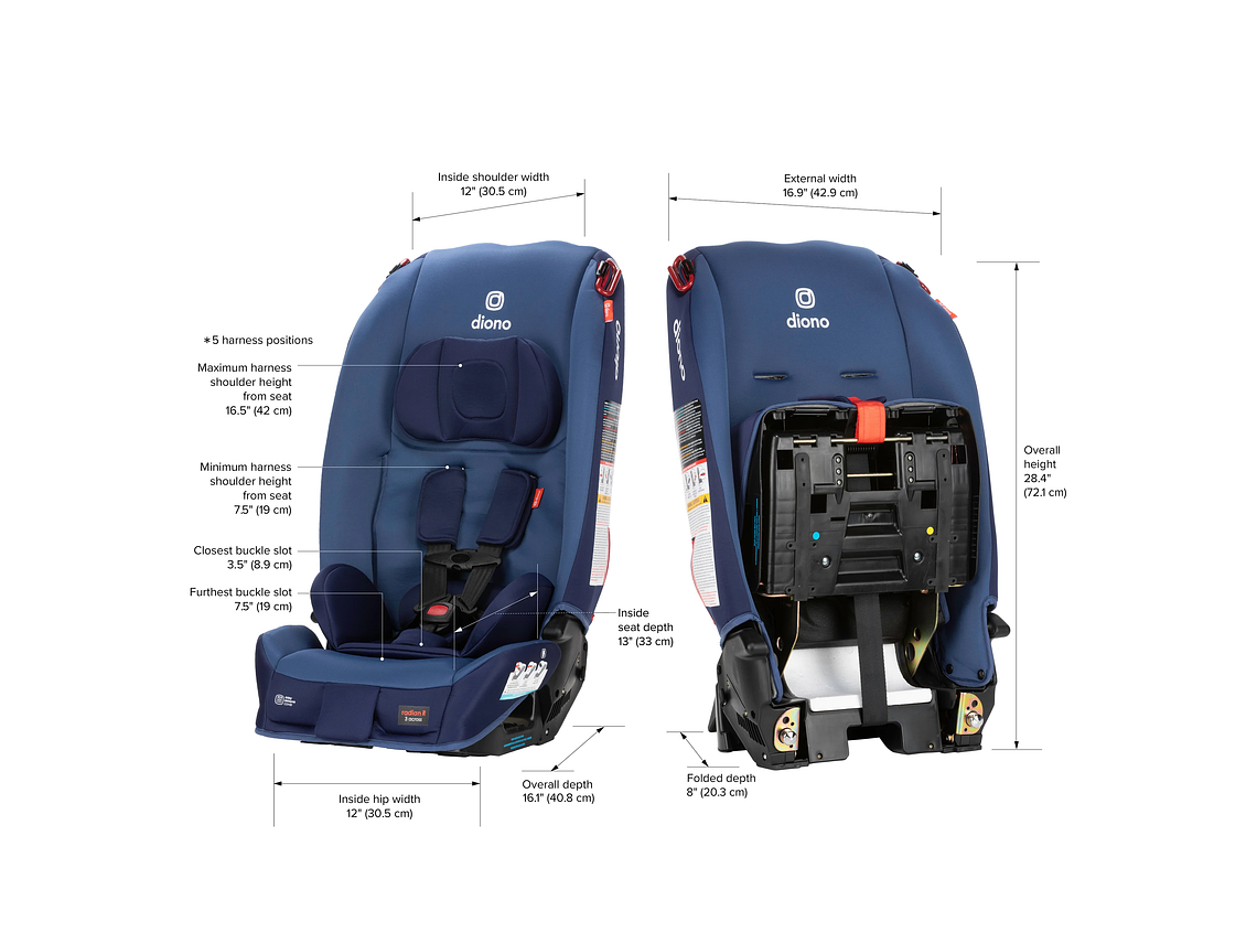 SILLA DE AUTO CONVERTIBLE DIONO RADIAN® 3R EDICIÓN LIMITADA (OLEADA AZUL) 3