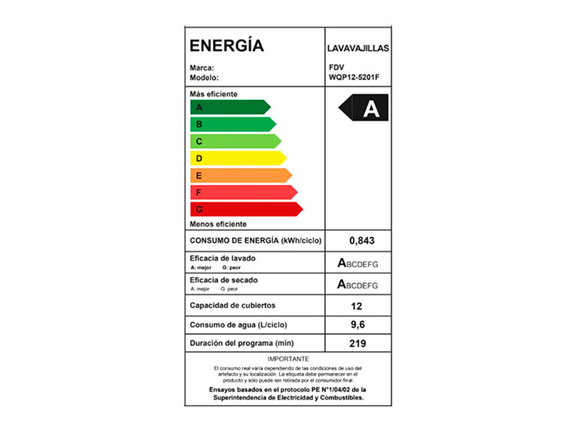 LAVAVAJILLAS FDV ACTIVE FS 12 CUBIERTOS SILVER 6