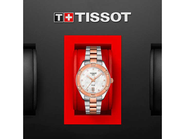 RELOJ TISSOT MUJER PR 100 SPORT CHIC ORO ROSA 6