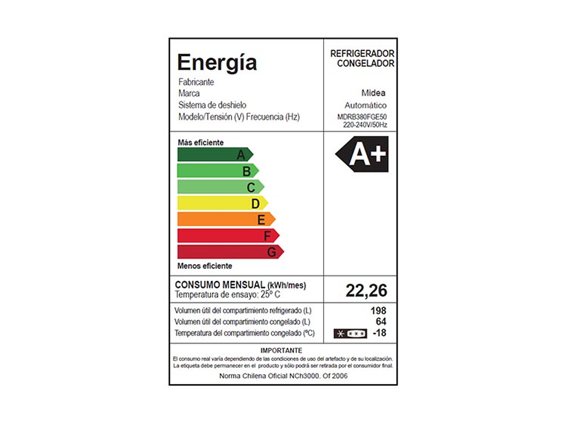 REFRIGERADOR MIDEA BOTTOM FREEZER NO FROST 262 L BTM MDRB380FGE50 8