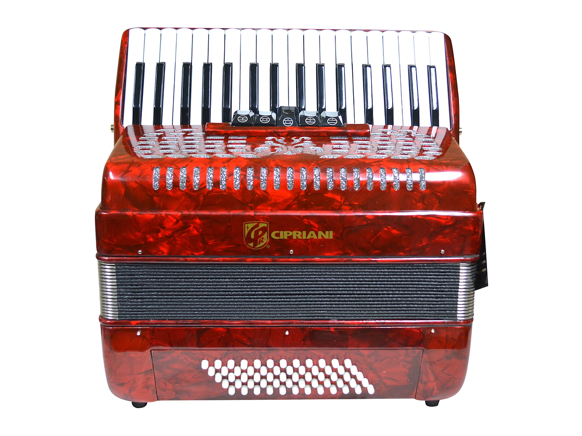 ACORDEÓN CIPRIANI 60 BAJOS 5 REGISTROS ROJA CPA-60-5RD 2