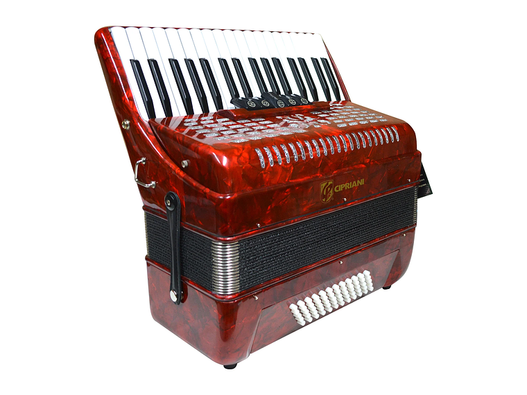 ACORDEÓN CIPRIANI 60 BAJOS 5 REGISTROS ROJA CPA-60-5RD 3
