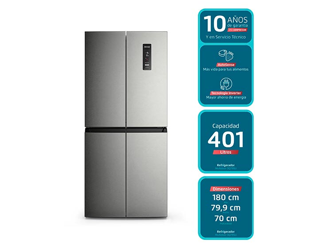 REFRIGERADOR FENSA SIDE BY SIDE NO FROST 401 L MULTIDOOR DQ79SU 8