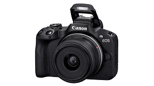 CÁMARA MIRRORLESS CANON R50 4K UHD 24.2 MP+ LENTE 18-45 + LENTE 55-210