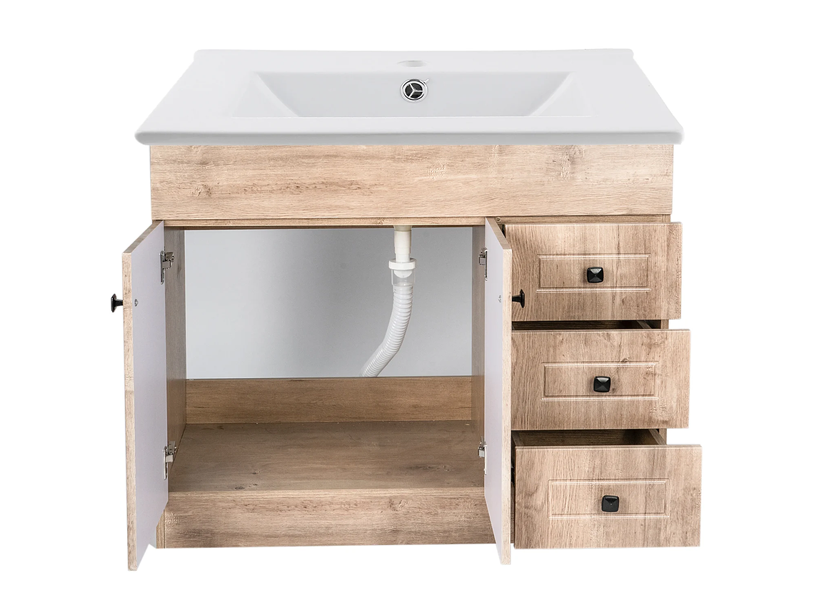 KIT MUEBLE VANITORIO DOMSA B100PH-WOOD+P-100 / 100X80X47CM 2