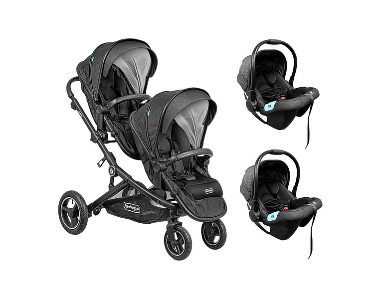 COCHE DOBLE TRAVEL SYSTEM BEBEGLO DUETO GRIS 1