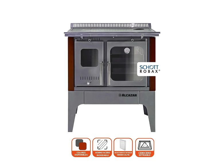 COCINA A LEÑA ALCAZAR EUROPEA S800 BURDEO 2