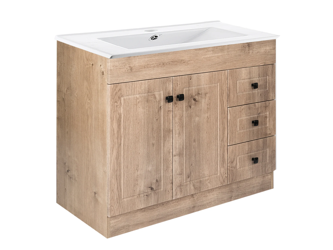 KIT MUEBLE VANITORIO DOMSA B100PH-WOOD+P-100 / 100X80X47CM 3