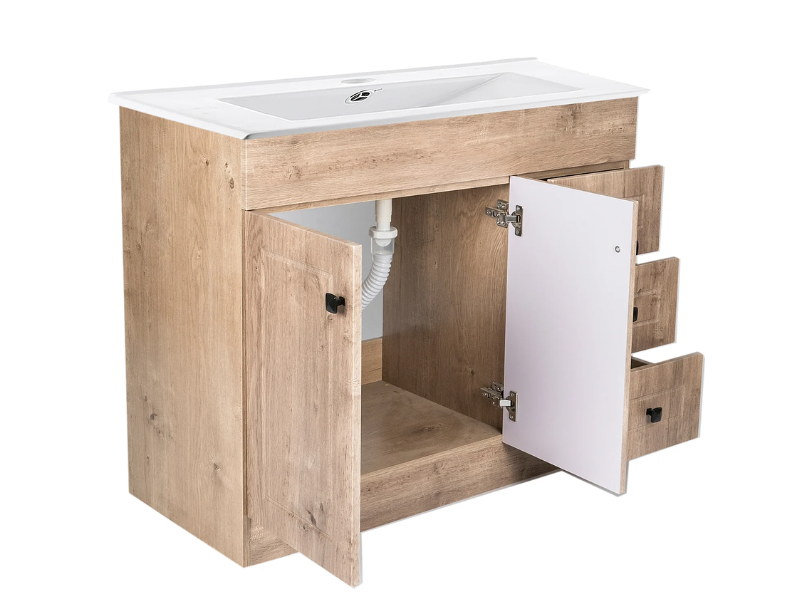 KIT MUEBLE VANITORIO DOMSA B100PH-WOOD+P-100 / 100X80X47CM 4