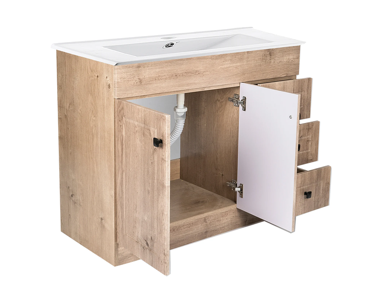 KIT MUEBLE VANITORIO DOMSA B100PH-WOOD+P-100 / 100X80X47CM 4