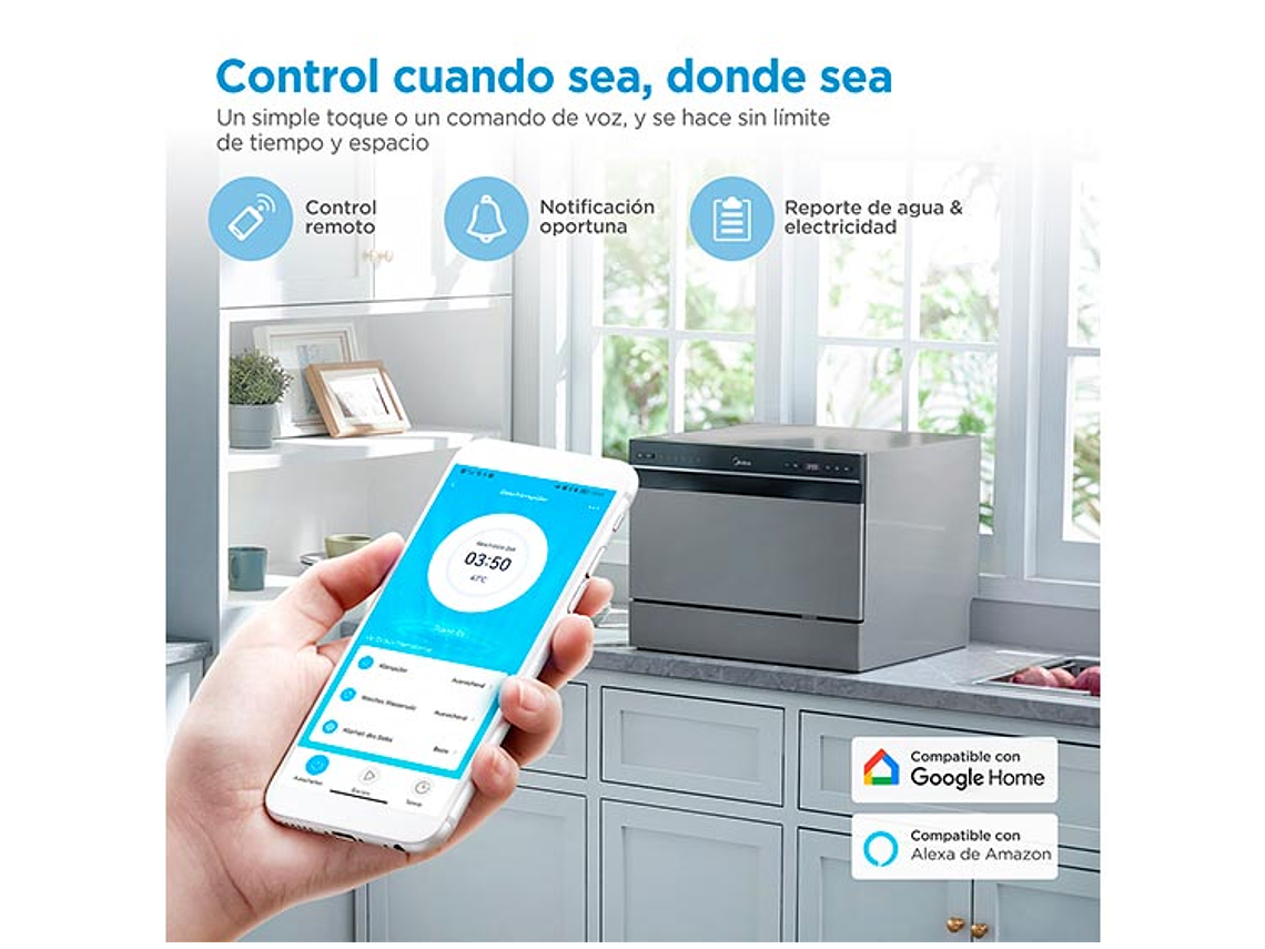 LAVAVAJILLAS MIDEA 6 CUBIERTOS FREESTANDING MDWTF0602MS 6