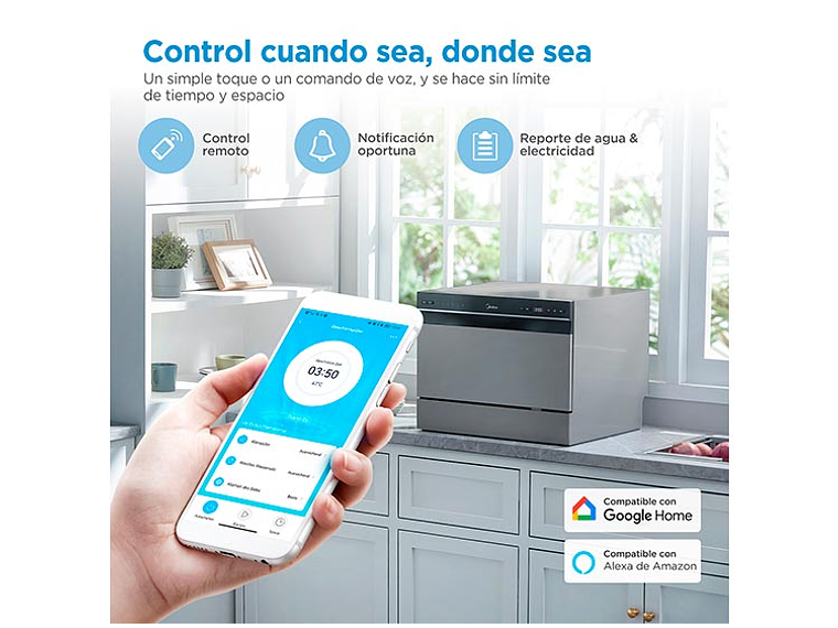 LAVAVAJILLAS MIDEA 6 CUBIERTOS FREESTANDING MDWTF0602MS 6