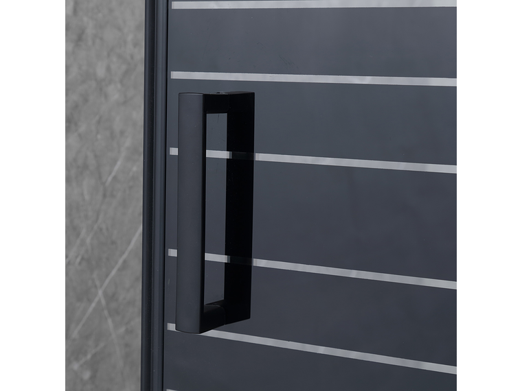 MAMPARA AJUSTABLE DE DUCHA 140-160 CM LÍNEAS NEGRAS 3