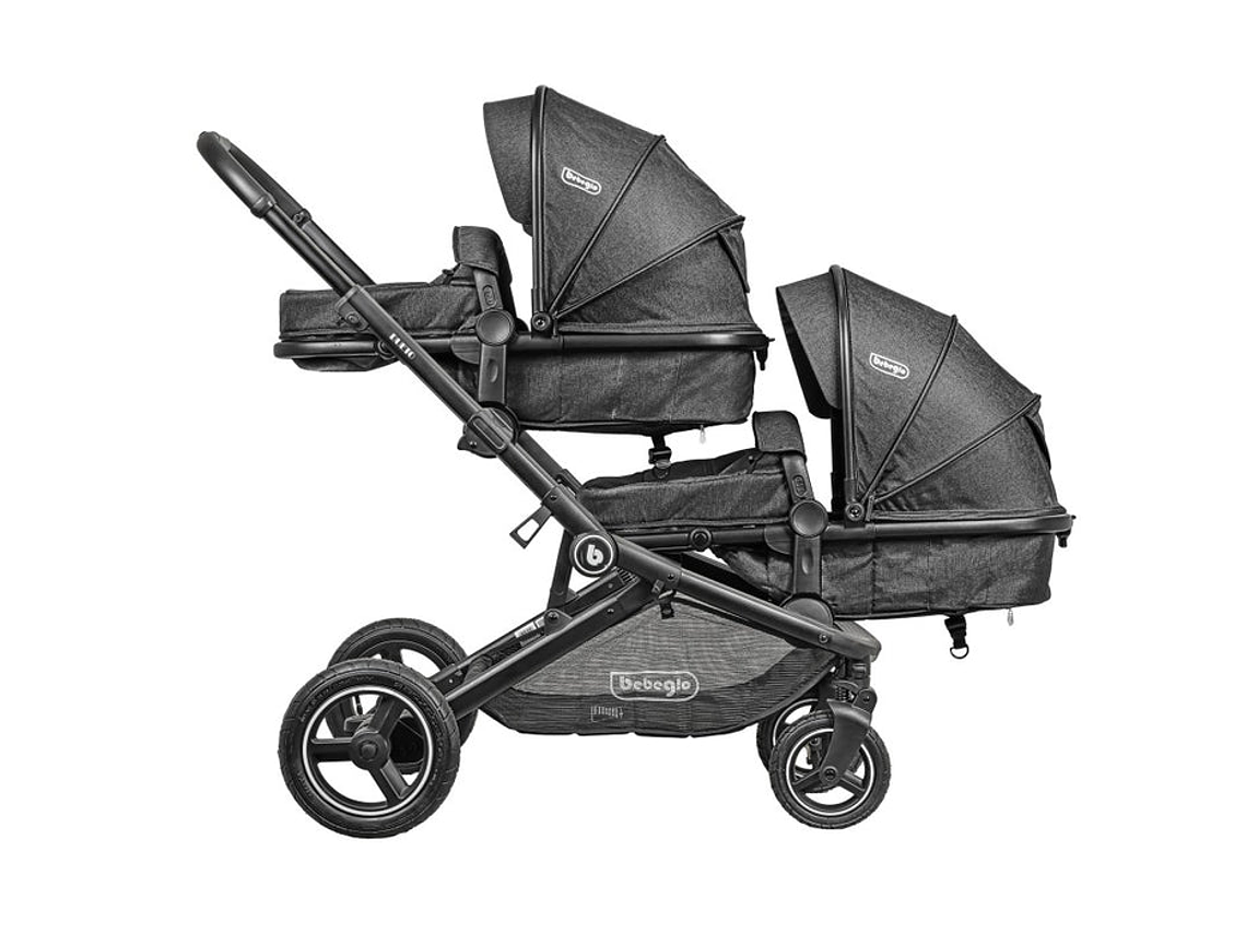 COCHE DOBLE TRAVEL SYSTEM BEBEGLO DUETO GRIS 3