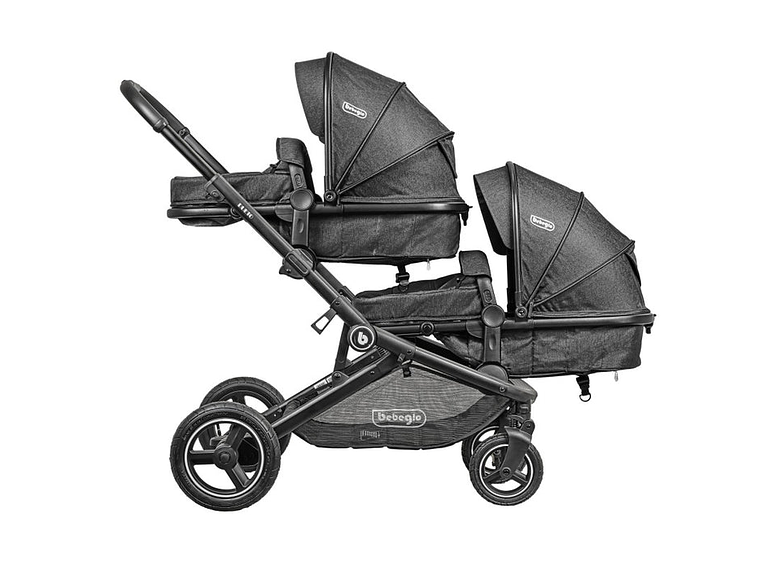 COCHE DOBLE TRAVEL SYSTEM BEBEGLO DUETO GRIS 3