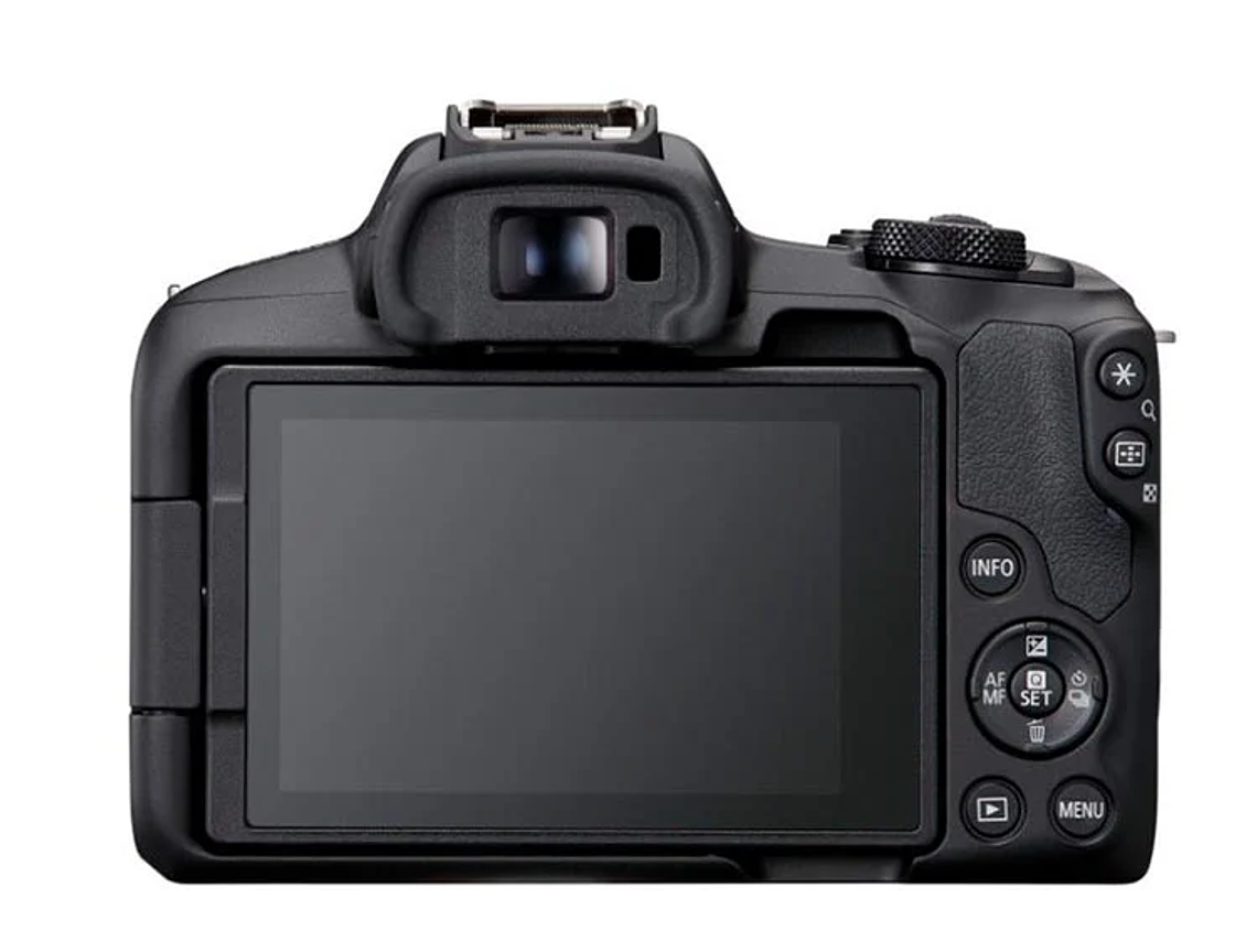 CÁMARA MIRRORLESS CANON R50 4K UHD 24.2 MP+ LENTE 18-45 + LENTE 55-210 5