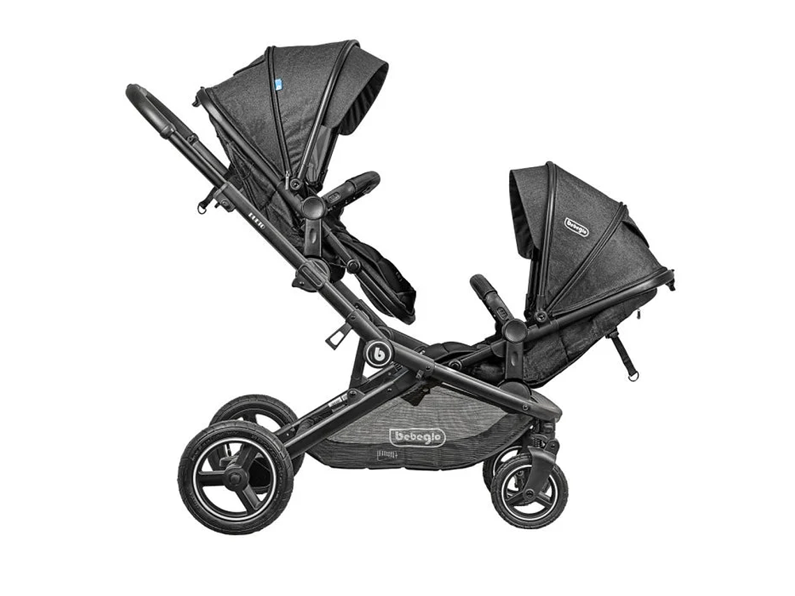 COCHE DOBLE TRAVEL SYSTEM BEBEGLO DUETO GRIS 4