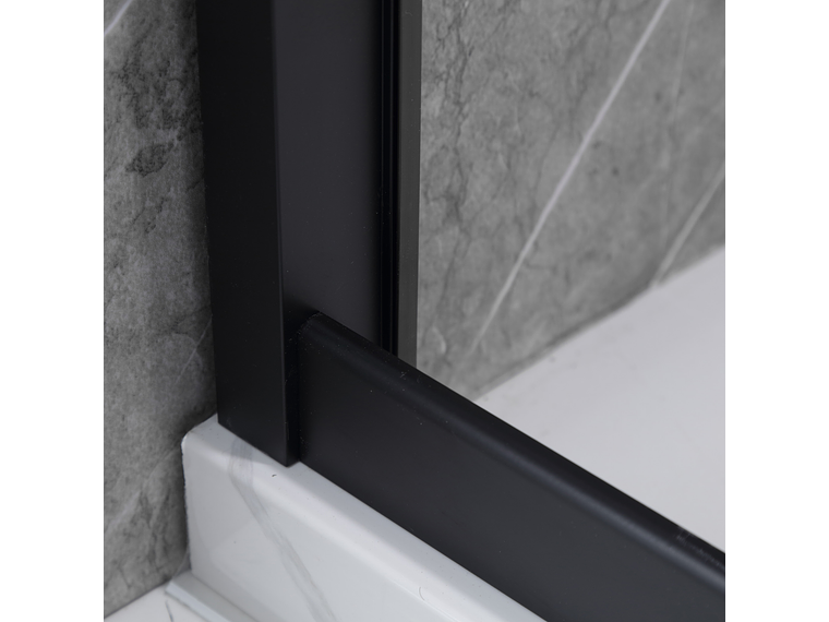 MAMPARA AJUSTABLE DE DUCHA 140-160 CM LÍNEAS NEGRAS 4