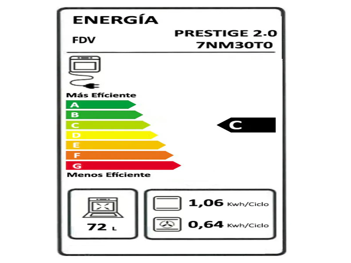 HORNO EMPOTRADO PRESTIGE 72 LTS FDV 7