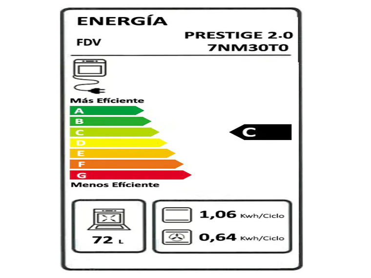 HORNO EMPOTRADO PRESTIGE 72 LTS FDV 7