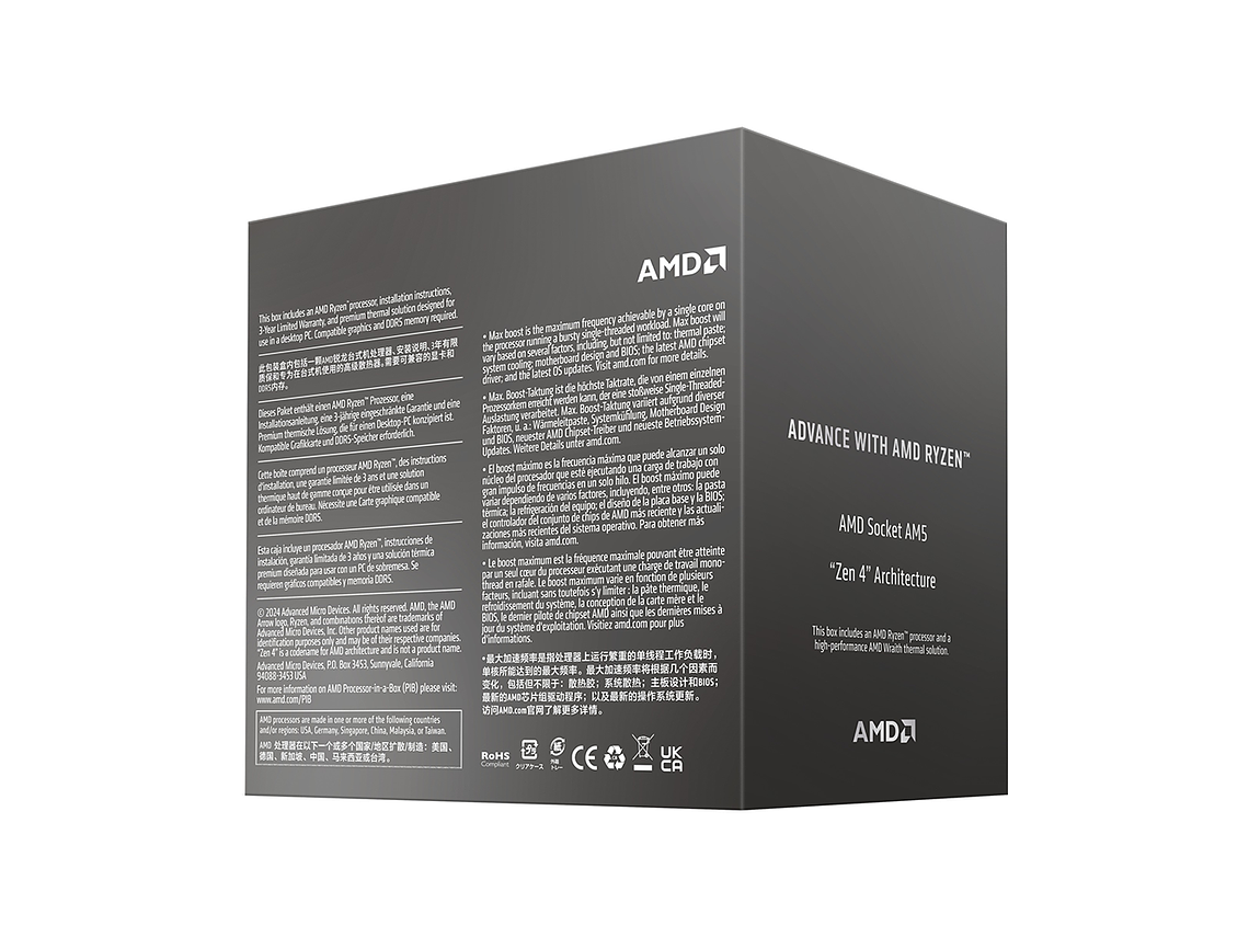 PROCESADOR AMD RYZEN 7 8700F, 5GHZ MAX, 8CORE 16HILOS, AM5 3