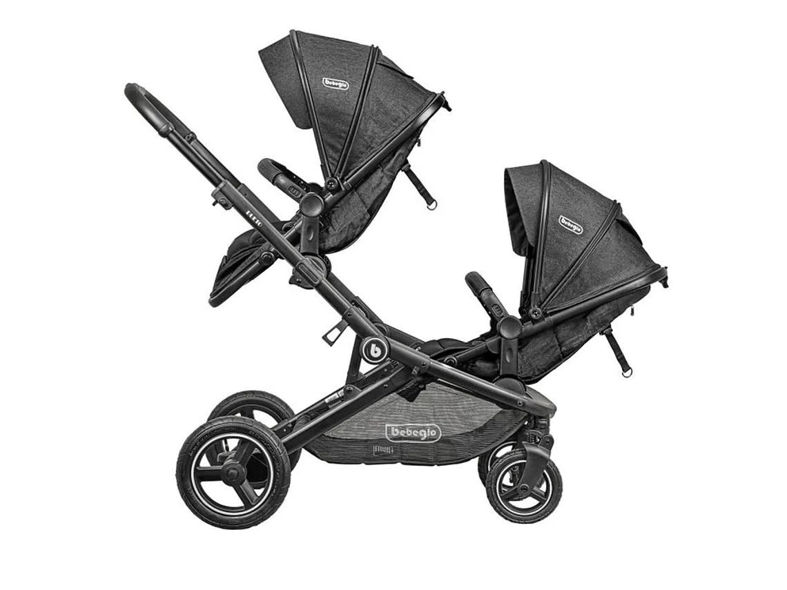 COCHE DOBLE TRAVEL SYSTEM BEBEGLO DUETO GRIS 5