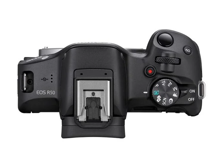 CÁMARA MIRRORLESS CANON R50 4K UHD 24.2 MP+ LENTE 18-45 + LENTE 55-210 7