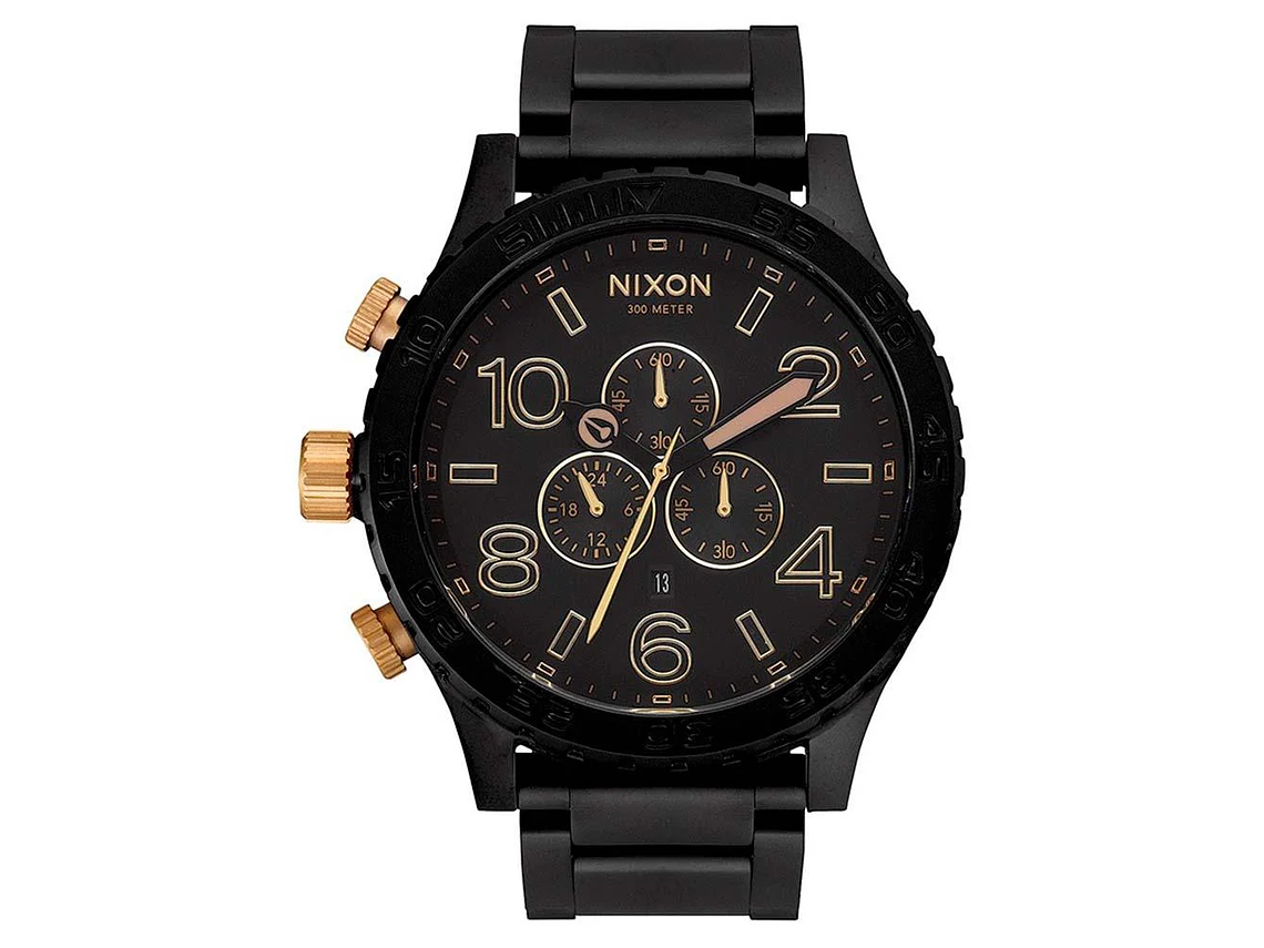 RELOJ NIXON HOMBRE 51-30 CHRONO MATTE BLACK GOLD 1