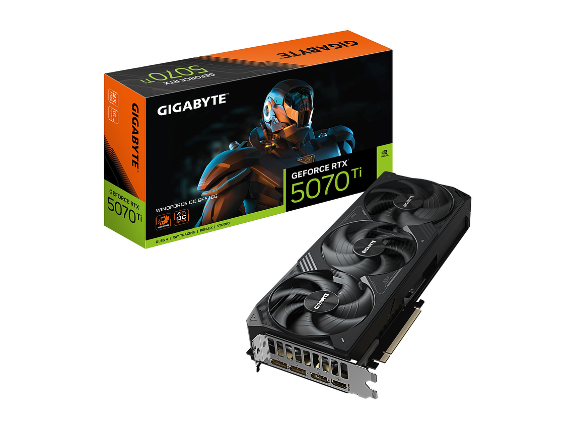 TARJETA DE VIDEO GIGABYTE NVIDIA GEFORCE RTX 5070 TI WINDFORCE OC SFF, 16GB GDDR7, 256-BIT 1