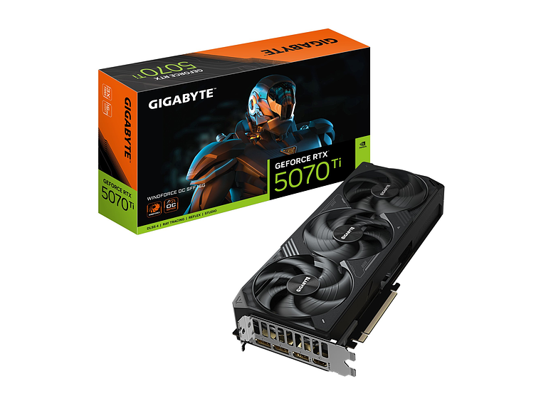 TARJETA DE VIDEO GIGABYTE NVIDIA GEFORCE RTX 5070 TI WINDFORCE OC SFF, 16GB GDDR7, 256-BIT 1