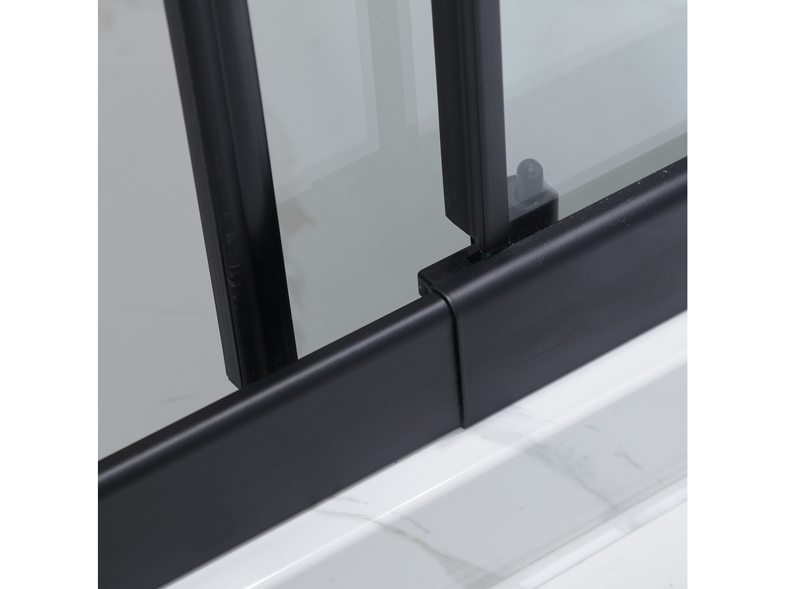 MAMPARA AJUSTABLE DE DUCHA 140-160 CM LÍNEAS NEGRAS 6