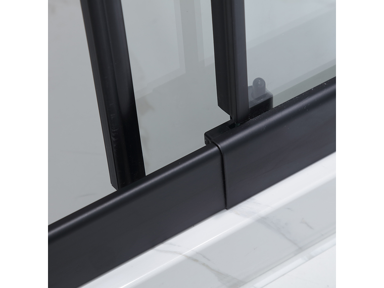 MAMPARA AJUSTABLE DE DUCHA 140-160 CM LÍNEAS NEGRAS 6