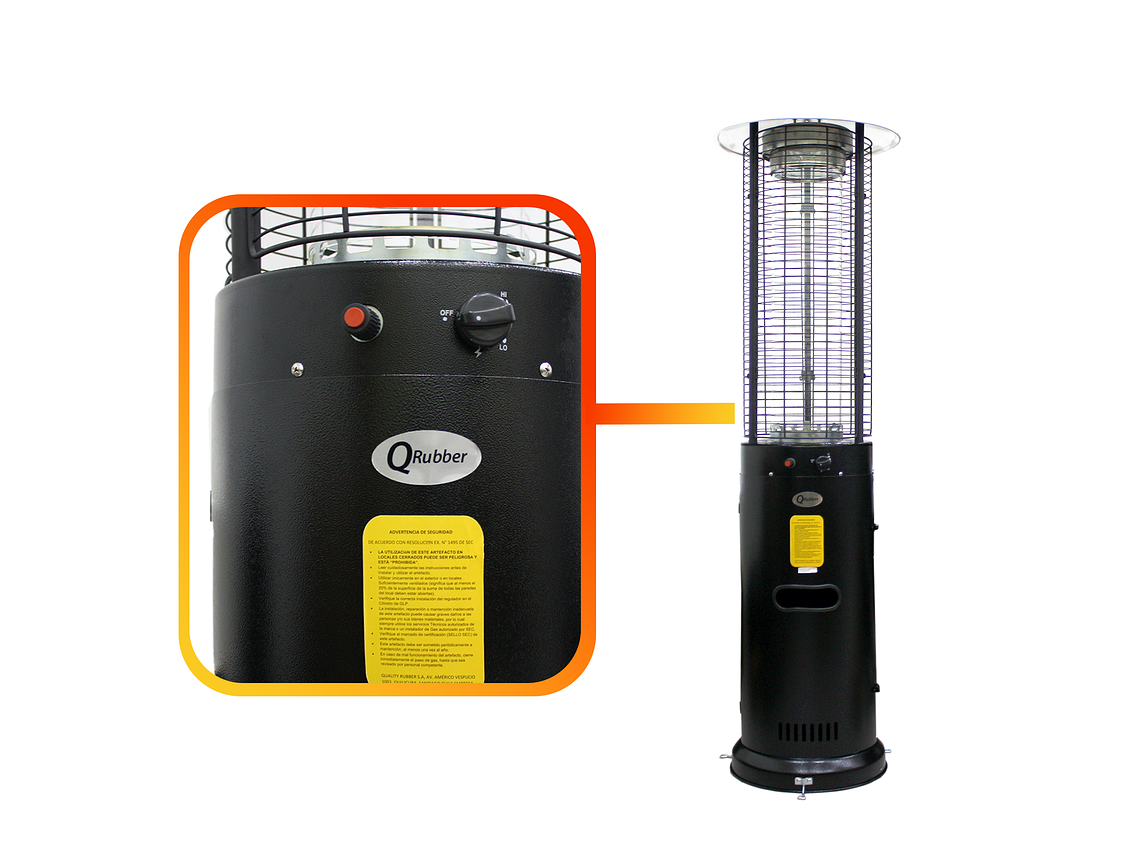 ESTUFA EXTERIOR TERRAZA NEW TIPO TORRE QRUBBER - 11KG 2