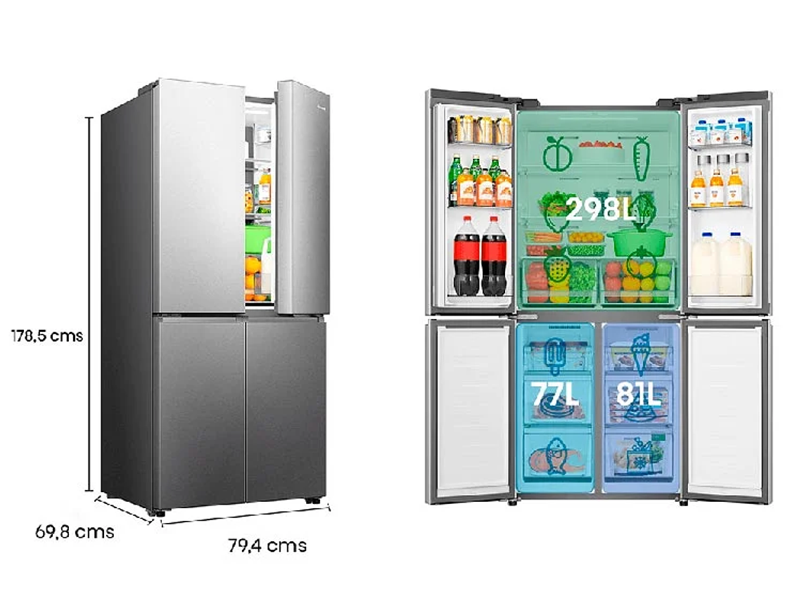 REFRIGERADOR HISENSE SIDE BY SIDE NO FROST RQ5P470NECF 4